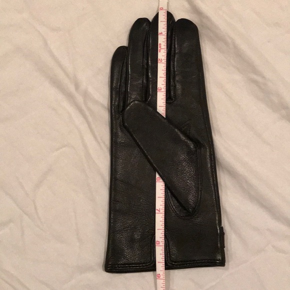 DAKS black leather gloves size 21 - Picture 6 of 8